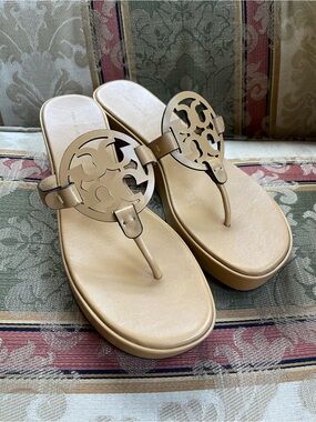 Tory Burch Miller Platform Wedge Sandal. Size 10 Women N7-17